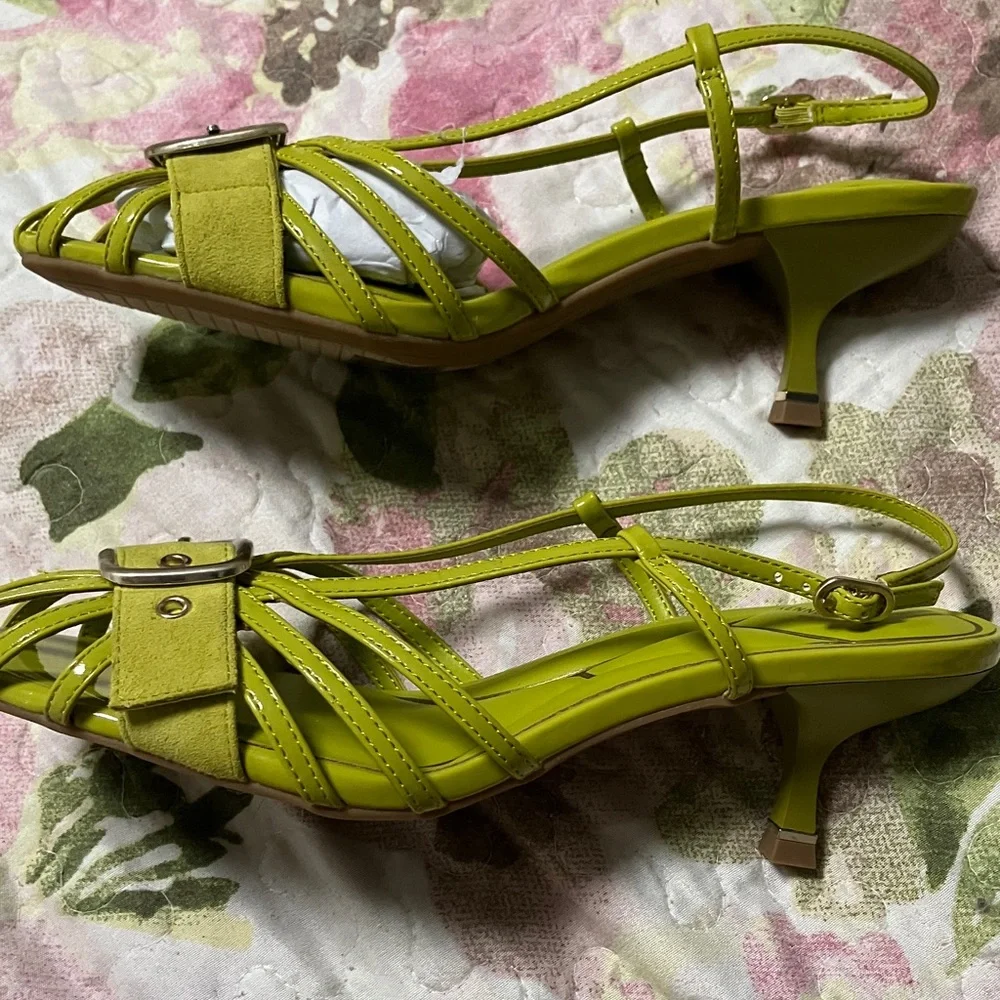 Kenneth Cole Women's Green Heeled Sandals - Picture 3 of 7